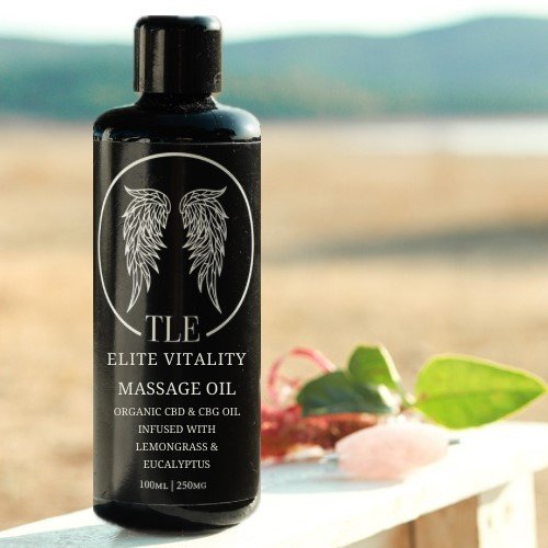 Elite vitality CBD massage Oil infused with Lemongrass and Eucalyptus, 100% Natural